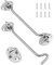 Leryati 6 Inch Hook and Eye Latch, 2Pcs 150mm Silver Gate Hook Stainless Steel Cabin Hooks, Eye Latch Door Lock Hooks Lock, Apply to Wooden Gates, Window Brace Gate Door Catch