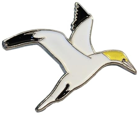 GBJUK Anstecknadel mit fliegendem Gannet-Vogel, Emaille, Metall