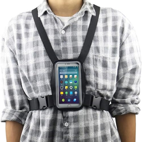 UZIAH Phones Mobile Action Camera Body Chest Mount Harness Strap Holde, Smartphone Chest Strap Mount + Waterproof Case Holder