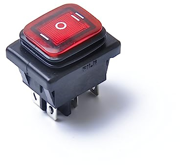 BUGUUYO Interrupteur à Bascule Étanche Broches Voyant Rouge Pour Voitures Et Bateaux Contacts Argentés Protection Poussière Et Jets Eau Dc