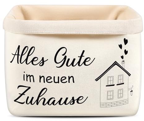 Xuniea Cesta de Pan con Alles Gute im Neuen Zuhause Regalo por Mudanza Bolsa de Pan Idea de Regalo de Inauguración Bolsa de Marroco de Tela (Blanco)