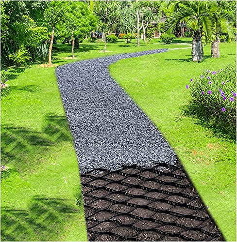 2 griglie per pavimento ad alta geogriglia per vialetto da giardino, pieghevole, flessibile, stabilizzatore per terreno/ghiaia, in polietilene ad alta densità, dimensioni: 1 x 5 m