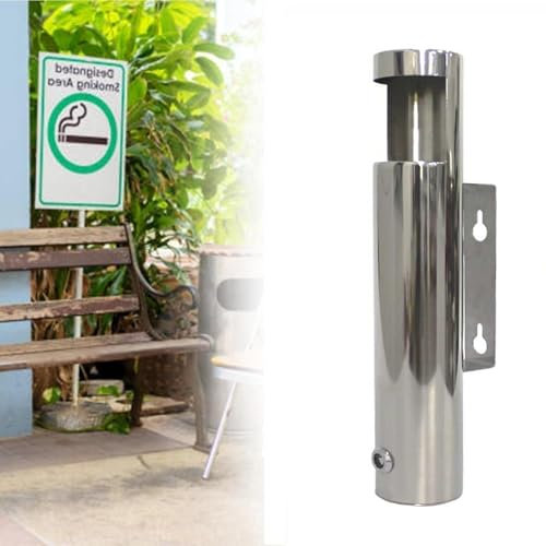 YUZDNM Posacenere Montato al Muro - Posacenere da Esterno, Colonna di Fumo, Portacenere Casa, Posacenere da Parete in Acciaio Inossidabile, Canna da Fumo, Raccoglitore di Mozziconi di Sigaretta