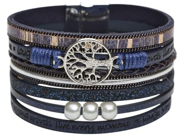 Karma NH10595353 Wickelarmband Lebensbaum vers. Farben PU Leder Armband Damenarmband Lederarmband modern