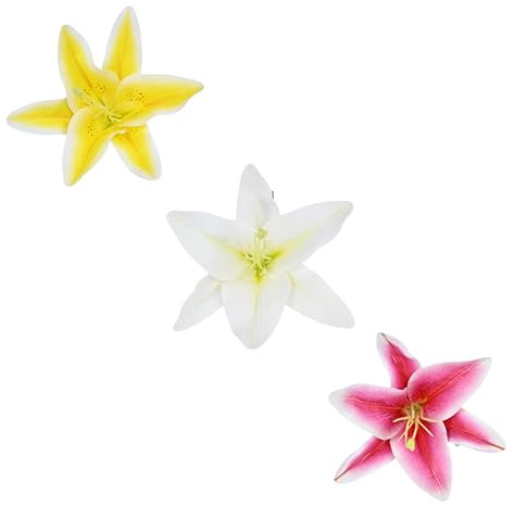 3 fermagli per capelli con fiori di giglio che si sentono sulla pelle, per donne e ragazze, 13 cm, orchidee finte multicolori, accessori per capelli hawaiani per matrimoni, balli, feste in spiaggia