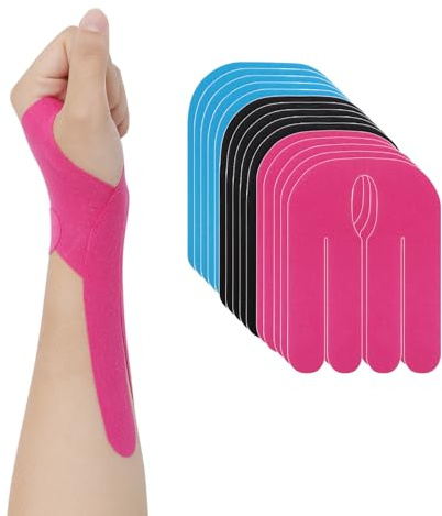 Kinesiotapes Vorgeschnitten 15 Stück – 3 Farben Handgelenk Tape für Schmerzlinderung, Sport & Therapie – Elastisches & Hautfreundliches Tape Sport Waterproof für Fitness Yoga Training Handgelenkstütze