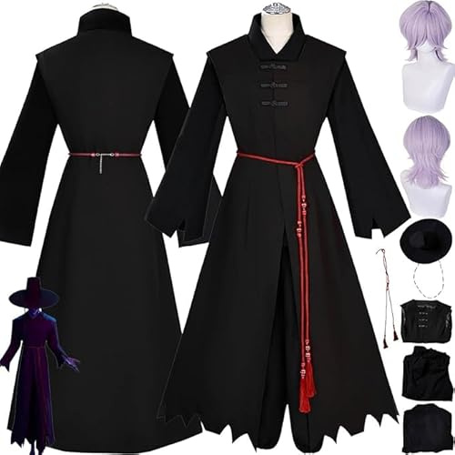 Anime K Saja Boys Mystery Cosplay Costume Vestito Gioco di Ruolo Uniforme Set Completo Halloween Festa Carnevale Dress Up Suit con Parrucca per Uomini (Nero, M)