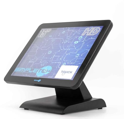 SIMPLETEK Monitor IPS LCD Touchscreen 15 | 4:3 1024 x 768 | HDMI VGA USB - Integrierte Lautsprecher - VESA 75 x 75 mm