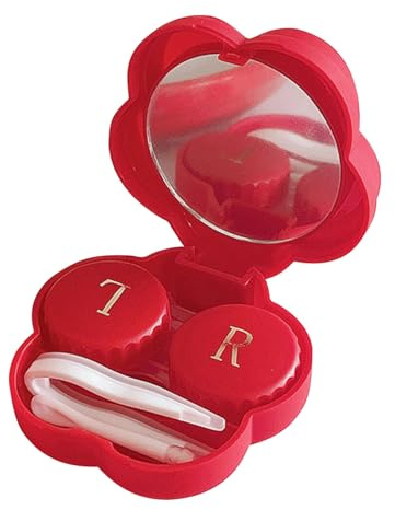 FONDOTIN Boîte à Lentilles De Contact Portable Étui Étanche Et Miroir Intégré, Conteneur Protecteur pour Lentilles Cosmétiques, Usage Quotidien, Pratique pour Déplacements