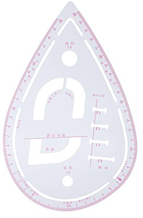 Règle de manche multifonctionnelle, règle de traçage, règle de placement de courbe, outil de mesure en plastique flexible et durable pour les créateurs de vêtements, les
