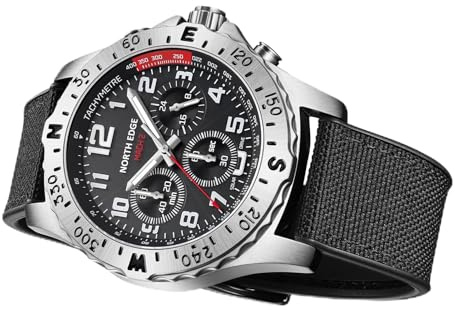 Aumotop Orologio da Pilota Cronografo da Uomo Ad Energia Solare con Riserva di Carica di 180 Giorni per Avventure All'aria Aperta Orologio Uomo Impermeabile in Acciaio Inossidabile
