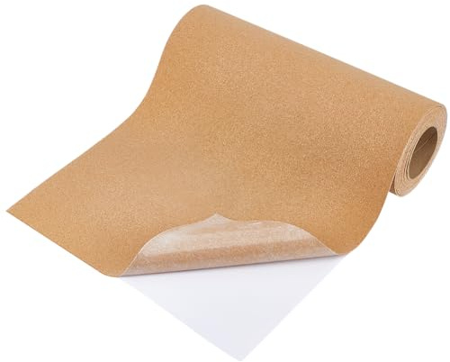 BENECREAT Rouleau de Liège Autocollant de 300x40cm Tapis en Liège de 2.5mm D'Épaisseur avec Dos Adhésif Puissant pour Décoration Murale et Loisirs Créatifs