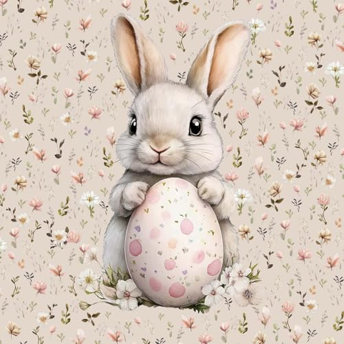 40x50cm Ostern Hase French Terry Stoff Panel - Kinderstoffe & Babystoffe - Osterstoffe Panelstoff - Mädchen Stoffe zum Nähen - Sommersweat Stoffpanel für Kinder & Baby - keine Meterware - Osterliebe
