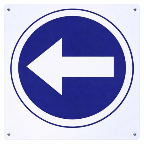 FERRETELIX Direzione obbligatoria 30x30 cm PVC rigido | 4 fori | Cartello interno/esterno per garage, comunità e parcheggio