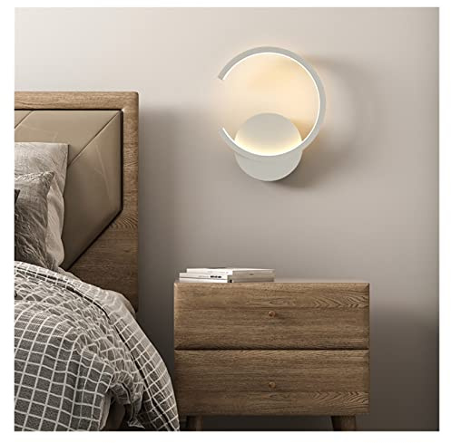 Lampada da Parete Camera da Letto Soggiorno Sfondo Lampada da Parete Moderna Semplice Lusso Scala Corridoio Lampada Creativa Lampada da Parete Bedsi (Colore : Square Size : White) (Circular Light)