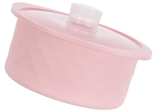 MAGICLULU Vaporera de Silicona Rosa para Microondas Tapa, Resistente al Calor hasta 240 °c, Diseño Versátil y Fácil de Limpiar, Adecuado para Cocinar Verduras y Pescado al Vapor