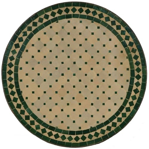 Casa Moro Matbord, rund, 120 cm – kakelbord, matsal, betongbord, mosaikbord, balkongbord, terrassbord | Trädgårdsbord Marocko