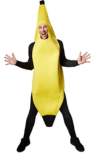 dressforfun tectake Kostüm Banane Bananenkostüm | Super lustiges, ärmelloses, längeres Oberteil | Stabiles Material | Cooles und ulkiges Kostüm (XL | Nr. 301627)