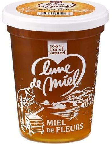 Lune de Miel 100% Pur et Naturel Miel de Fleurs Maxi Format 1Kg (lot de 4)