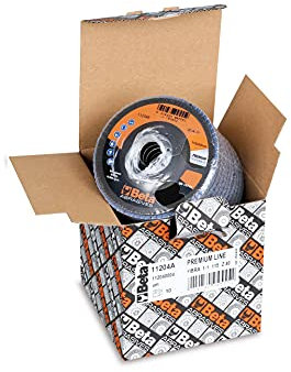 BETA 11202A - Dischi lamellari abrasivi per smiragliatrice con Tela abrasiva allo zirconio con Lamella Doppia e Supporto in plastica, 10 unità, Diametro 115 mm, Grana 40 e Foro da 22,23 mm