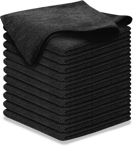 USANOOKS Panno in microfibra – 12 pezzi (40,6 x 40,6 cm) – 1200 lavaggi, asciugamani in microfibra ultra assorbenti per auto tessono sporcizia e liquido per una lucentezza a specchio senza aloni –