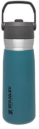 STANLEY IceFlow Stainless Steel Bottle with Straw, Vacuum Insulated Water Bottle for Home, Office or Car, Reusable Leak Resistant Cup with Straw and Handle, Lagoon, 22 OZ