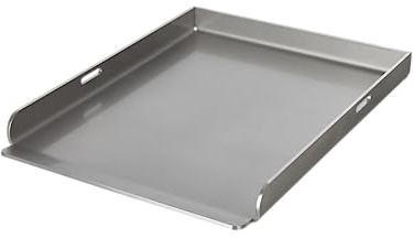 EWH Grillplatte Plancha Edelstahl V2A mit optionalen Plattenhebern 37 x 30 cm aus Deutscher Fertigung z.B. für BroilKing Signet