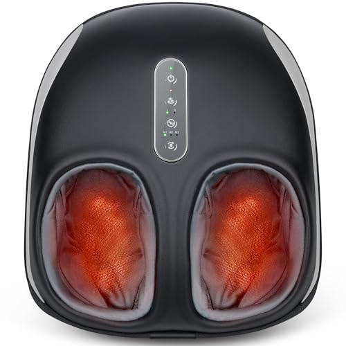 Nekteck Foot Massager Machine with Heat, Shiatsu Feet Massage for Plantar Fasciitis & Neuropathy, HSA Eligible Massage Tools, 360° Air Compression & Deep Kneading Therapy, Relaxing Gifts for Mom Dad