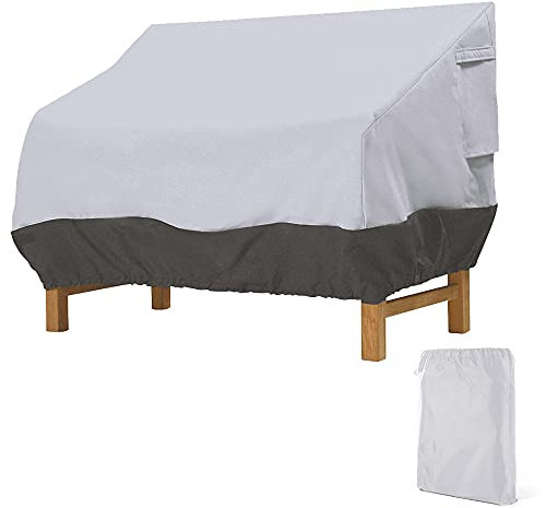 Donken Gartenbank Abdeckung 3 Sitzer, Bank Schutzhülle Winddicht Abdeckplane Oxford Abdeckhaube UV-Beständiges Sitzbankhülle für Bank Gartenmöbel Gartensofa (Schwarzgrau, 193 x 83 x 84 cm)