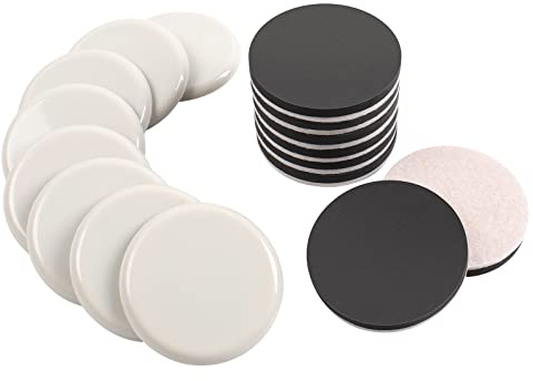 Ezprotekt Each 8P 3.5 Furniture Moving Slider & 8P Felt Furniture Pads | 16P BeigeFurniture Slider Pads, Furniture Glider for Carpet & Rug - Felt Furniture Glider for Hard Wood Floor Surfaces 89mm