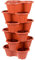 Invero Set di 6 fioriere impilabili per fragole, impilabili, da giardino, in plastica, per piantare fragole, erbe, fiori e altro ancora