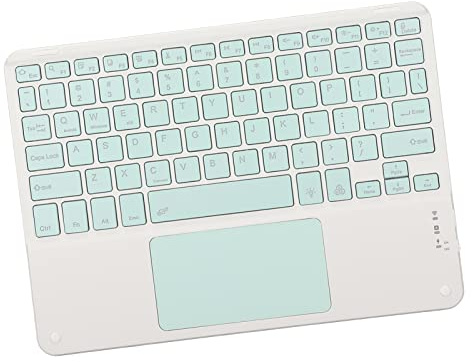 ASHATA Teclado TouchPad para tableta, teclado retroiluminado RGB ultrafino de 10 pulgadas con panel táctil, mini teclado inalámbrico impermeable de bajo ruido, para smartphones, tabletas, computadoras