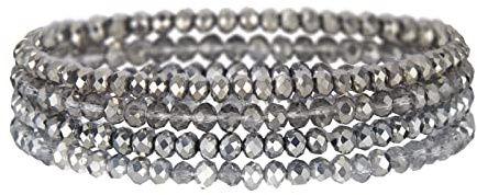 FULU AUTUMN Boho Beaded Bracelet Multi-Layer Crystal Stone Beaded Bracelets for Women Stretch Bracelets Fashion Jewellery Birthday Gifts for Her