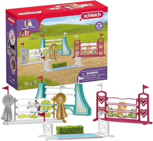 schleich HORSE CLUB | Hindernisse Zubehör 42612 | modular erweiterbar | für Turnier oder Training | tolles Geschenk für Mädchen und Jungen | Pferde Spielzeug für Kinder ab 5 Jahren | Set aus 30 Teilen