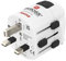 Hama Reiseadapter weltweit (Reiseadapter universal für rund 100 Länder, Typ G/Typ B/Typ I, für Geräte mit Steckertyp C, E und F, Schutzkontakt, austauschbare Sicherung, ideales Reisezubehör) weiß