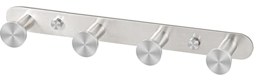 NOLYTH Coat Hooks Wall Mounted: Stainless Steel Coat Rack Heavy Duty 4 Door Hooks Screw in for Hanging Clothes Hats Robes Towels - Rustproof for Bathroom Bedroom Hallway