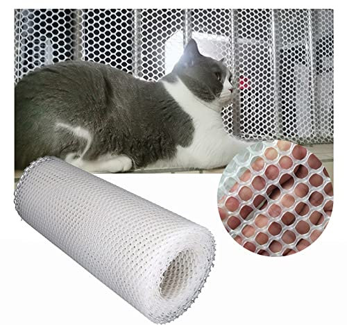 Katzennetz für Balkon, Schutznetz für Katzen Dickes Verstärktes Sicherheitsnetz Kunststoff, Ohne Bohren, Bissfest Reißfest, Kinder Absturzsicherungs Netz für Fenster und Terrasse Treppen Schutz ( Colo