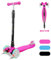 KORIMEFA Scooter Kinder Roller, Dreiradscooter mit PU LED Räder, Leuchtenden Räder, Faltbarer Höhenverstellbarer KinderRoller, Leicht Belastbarkeit bis 60 kg, ab 3-12 Jahre Junge Mädchen (Rosa)