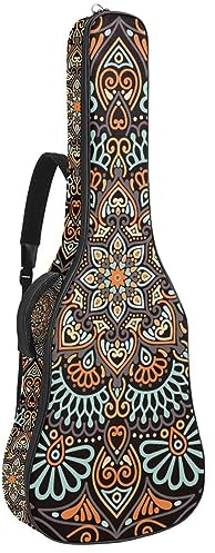 Eslifey Akustikgitarre Tasche Bunte Blumen und Vögel Muster Verstellbarer Schultergurt Gitarre Fall Gig Bag 40 41 42 Zoll, Farbe 4, 42.9x16.9x4.7 in