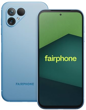 FAIRPHONE 5 256GB 5G Unlocked & SIM Free Smartphone - 6.4 Inch Android Mobile - Octa Core - 4200mAh Battery - OLED screen - 50MP Dual Lenses - Sustainable & Easily Repairable - Sky Blue