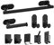 Motashin 9 piezas Juego de accesorios de baño acero inoxidable Estante de toallas Estante de papel higiénico Gancho de túnica Gancho de pared pegajoso Soporte de navaja Estante cepillo de dientes,40CM