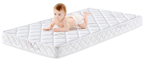 Ours à Bulles Matelas pour Lit d'Enfant et Tout-Petit 90 x 200 x 13cm, 100% Tissu Tricoté, Absorbant l'Humidité et Perméable à l'Air