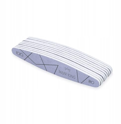 MANI KING Nagelfeile - Ellipse 100/180 – 10 Stück Für Maniküre Und Pediküre - Hochwertige Nagelfeilen Für Gel-Nägel - Gelnägel Set - Ideal Für Gel Nägel