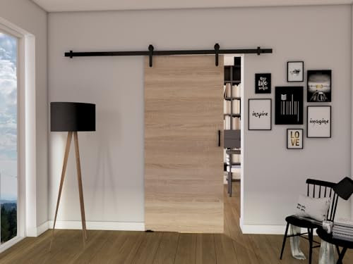 MINIO go for it - Schiebetür Komplettset LIFT A, 96 cm Breit, Schiebetüren, Wandmontage, Schiebetürsystem, Zimmertüren - Sonoma Eiche
