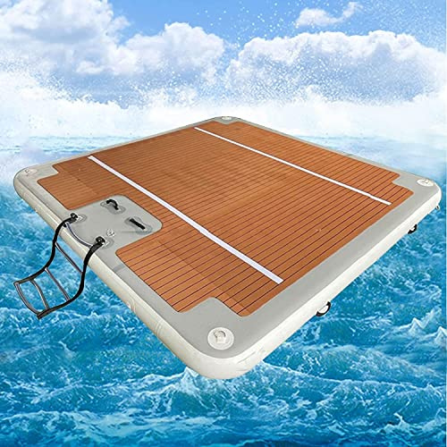 Île Flottante Gonflable, Quai Flottant Gonflable, Tapis de Yoga pour Le Surf sur l'eau avec Coussinet antidérapant, Coussin Flottant Gonflable Portable