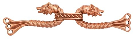 Lord of Battles Mittelalterliche Umhangnadel (aus Bronze) | Wikinger keltische Brosche Pin Drache Design Haken für Umhang Schal Schal Handgemachte Umhangschließe Wachsguss Bronze, 4.7 cm, Bronze, Kein