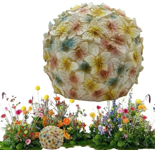 Luci a solare per esterni, palla colorata a forma di , luce rotonda per prato, statua da giardino in resina, decorazione per portico, patio, cortile, giardino