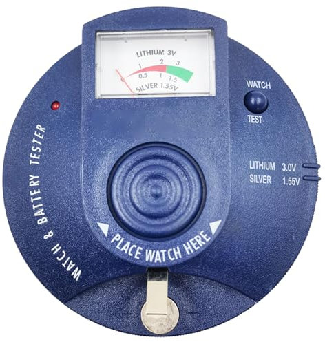 Testeur de piles bouton professionnel - Tests rapides - Analyseur de piles 1,5 V et 3 V - Pour les amateurs de montre, horlogerie, bijoutiers