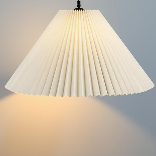visualización plisada para lámpara de mesa arqueada/arqueada/lámpara de pie de repuesto, 5.9 pulgadas, parte superior x 16.5 pulgadas, parte inferior x 11 pulgadas, color crema alta