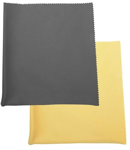 argus extra großes XXL Brillenputztuch 2er Pack 30 x 40 cm gold und grau waschbar ökologisch